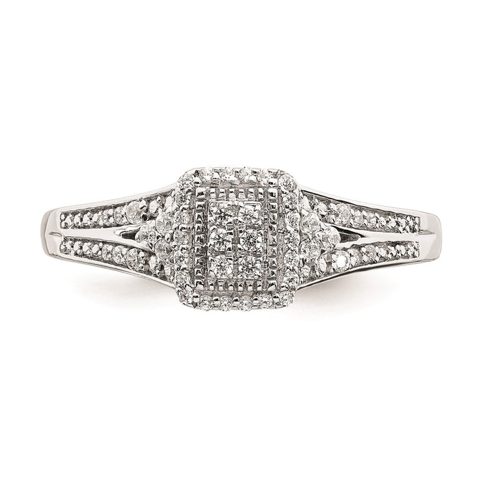 Exclusive 10K White Gold Halo Engagement Ring with 1/5 Carat Diamonds-4