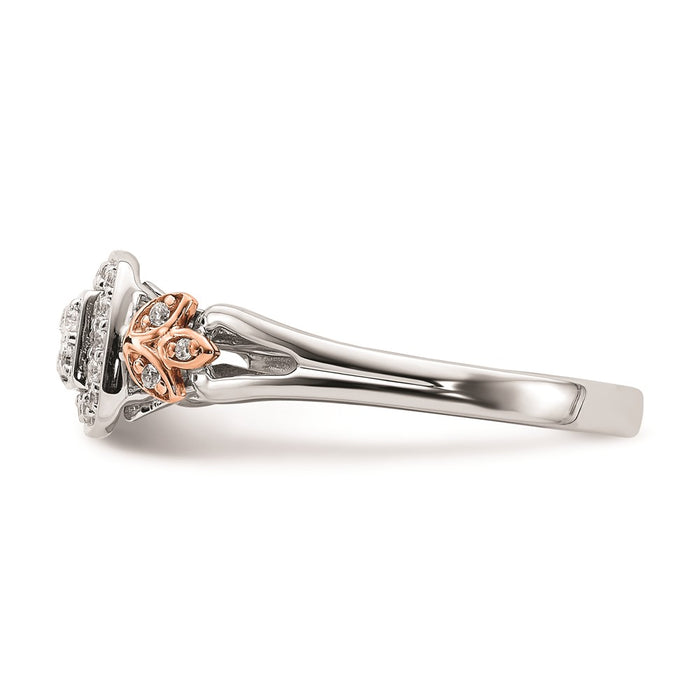 Exclusive 10K White & Rose Gold Halo Engagement Ring with 1/6 Carat Diamonds-3