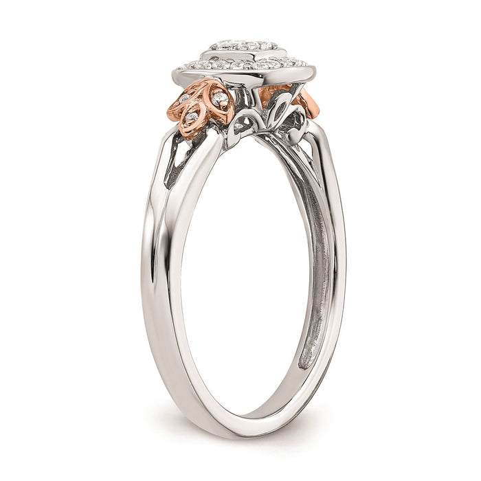 Exclusive 10K White & Rose Gold Halo Engagement Ring with 1/6 Carat Diamonds-6