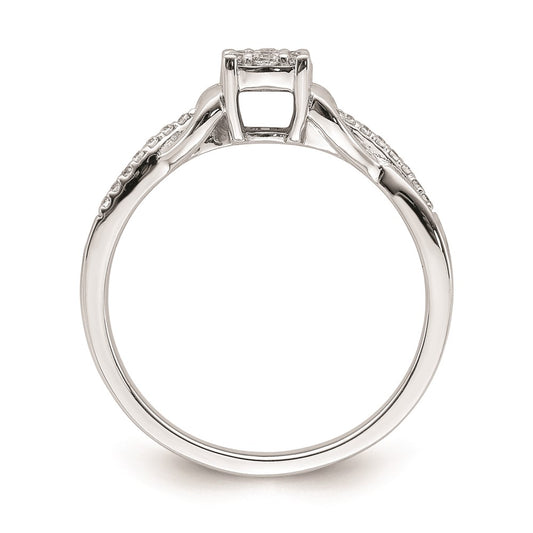 Buy Designer 10K White Gold Heart Cluster Engagement Ring, 1/6 Carat Diamond, Stylish Value.