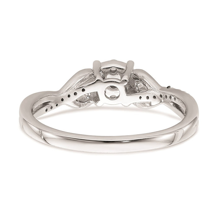 Buy Designer 10K White Gold Heart Cluster Engagement Ring, 1/6 Carat Diamond, Stylish Value.-5