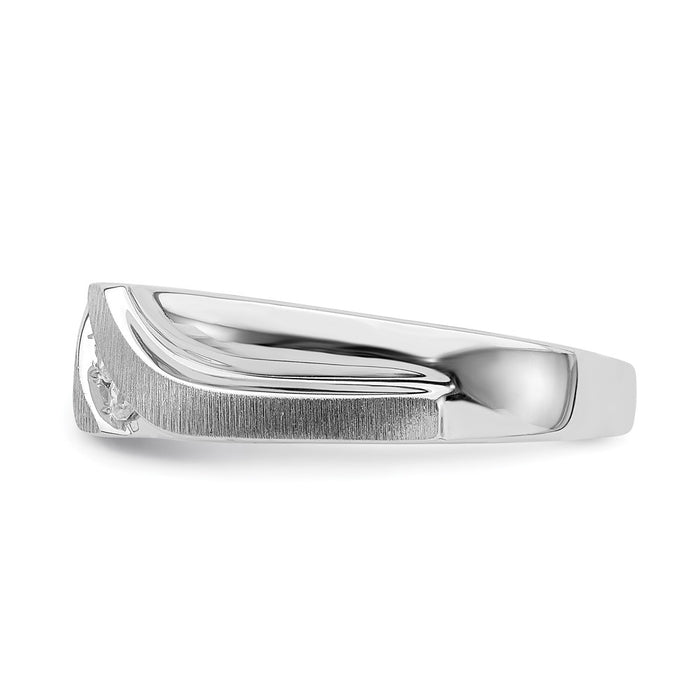 Buy Stylish Men's 14K White Gold 3-Stone Diamond Ring, 1/10 Carat Total Weight-3