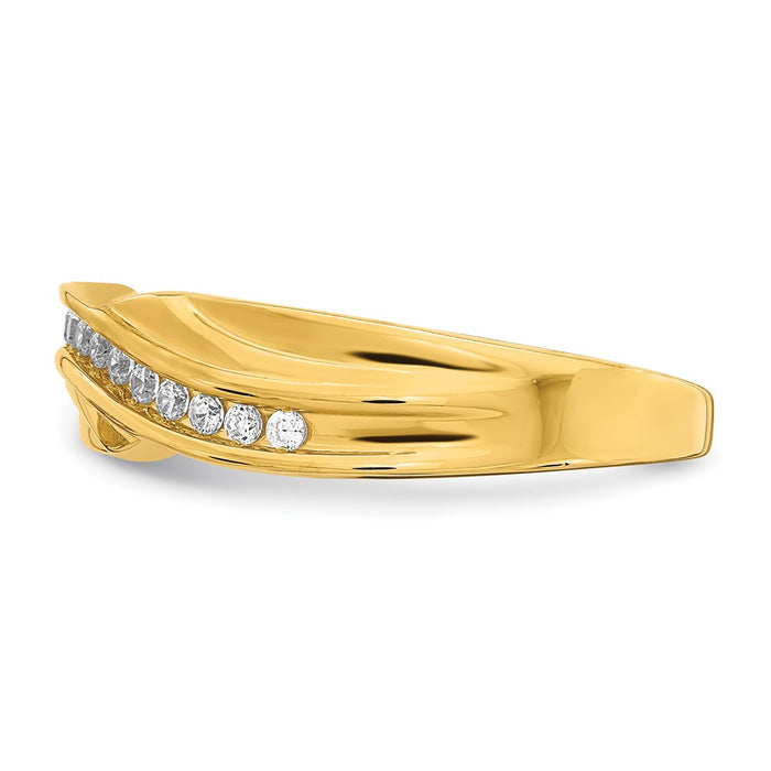 Buy Stylish 14K Gold Men's Band with 1/6 Carat Diamond Accents, Luxury Value-3