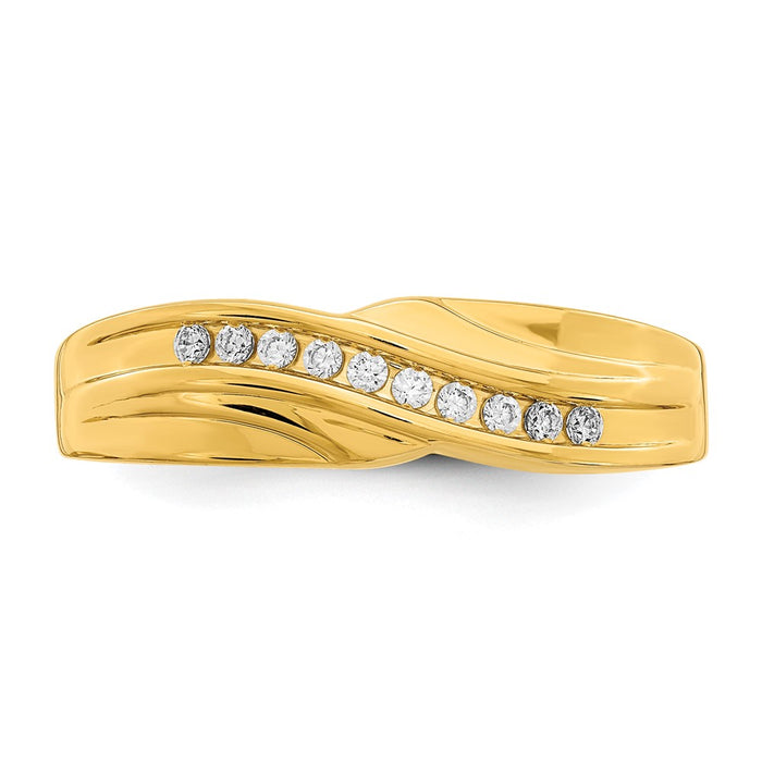 Buy Stylish 14K Gold Men's Band with 1/6 Carat Diamond Accents, Luxury Value-4
