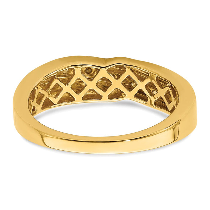 Buy Stylish 14K Gold Men's Band with 1/6 Carat Diamond Accents, Luxury Value-5