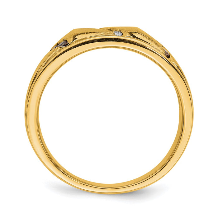 Buy Stylish 14K Yellow Gold Men's Band with 1/5 Carat Diamonds, Affordable Price-2