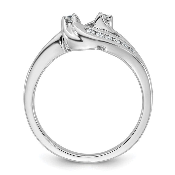 Buy Exclusive 14K White Gold Bypass Engagement Ring with 1/3 Carat Diamond-2