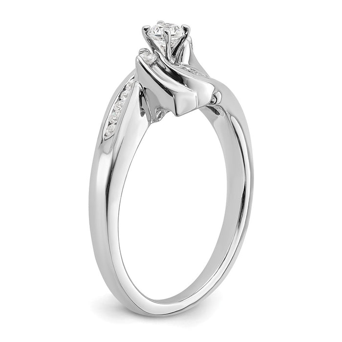 Buy Exclusive 14K White Gold Bypass Engagement Ring with 1/3 Carat Diamond-5