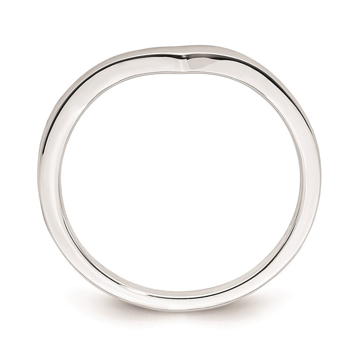 Buy Stylish 14K White Gold Curved Wedding Band - Affordable Luxury Ring-2