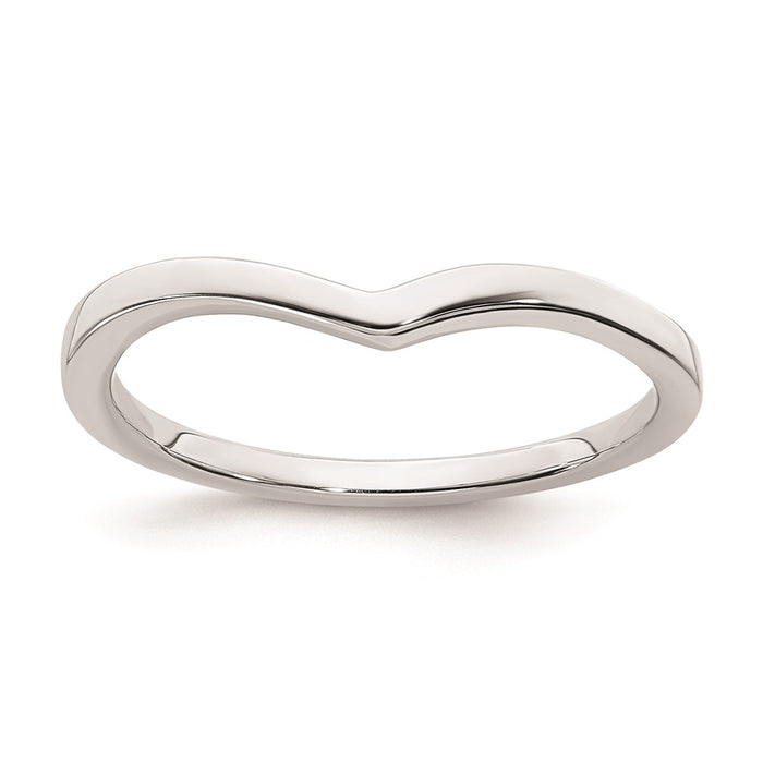 Buy Stylish 14K White Gold Curved Wedding Band - Affordable Luxury Ring-1