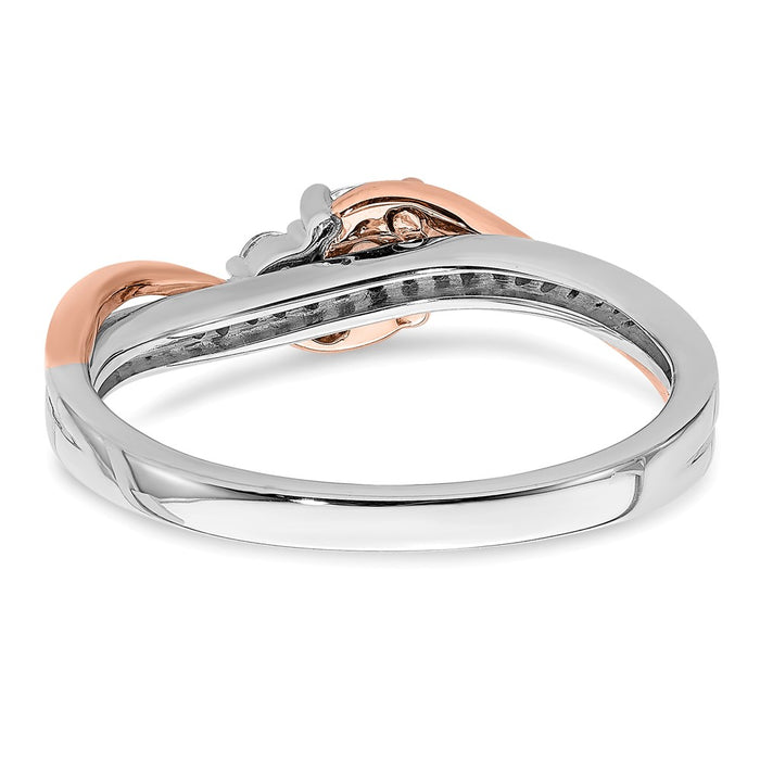 Exclusive 14K White & Rose Gold By-Pass Engagement Ring | 1/4 ct Center & 1/8 ct Accents-5