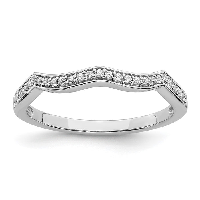 Exclusive 14K White Gold Wedding Band with 1/10 Carat Diamond - Stylish Value-1