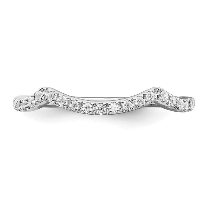 Buy Stylish 14K White Gold Contoured Wedding Band with 1/10 Carat Diamond-4