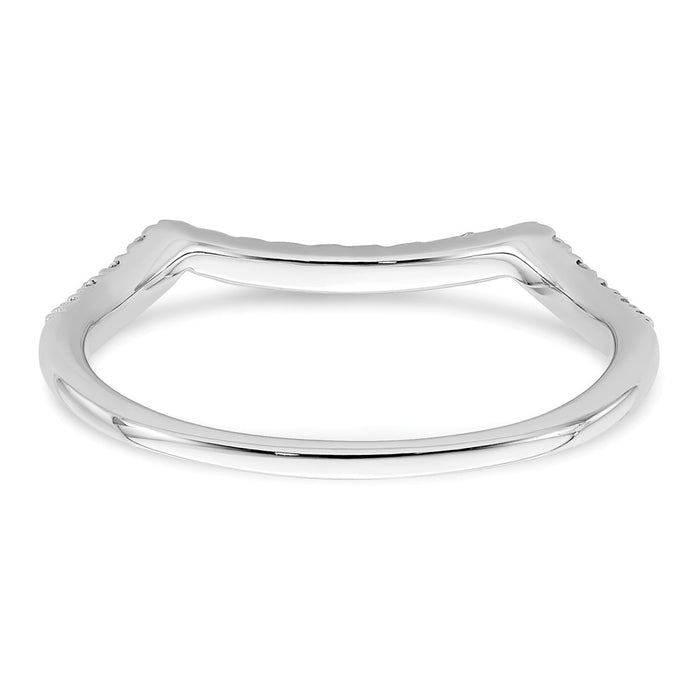 Buy Stylish 14K White Gold Contoured Wedding Band with 1/10 Carat Diamond-5