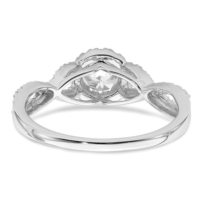 High-Quality 14K White Gold Halo Engagement Ring for 1/3 Carat Center, Stylish Design-5