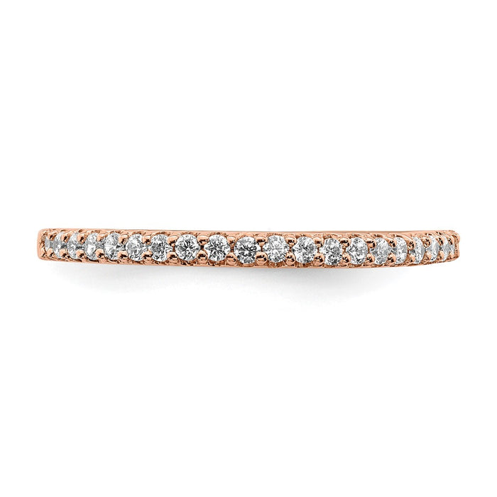 Exclusive 14K Rose Gold 1/5 Carat Diamond Wedding Band - Stylish & Affordable!-4