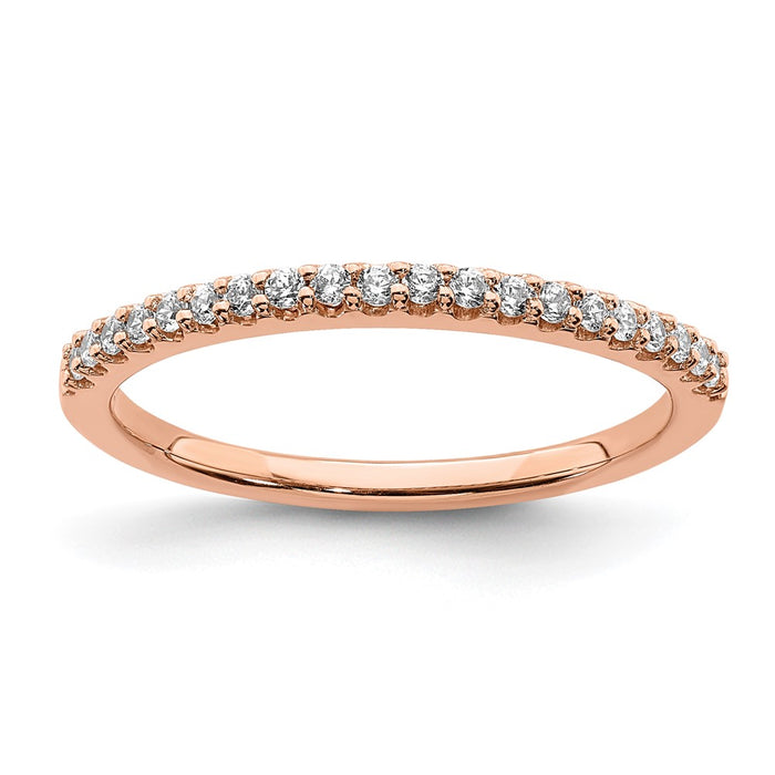 Exclusive 14K Rose Gold 1/5 Carat Diamond Wedding Band - Stylish & Affordable!-1