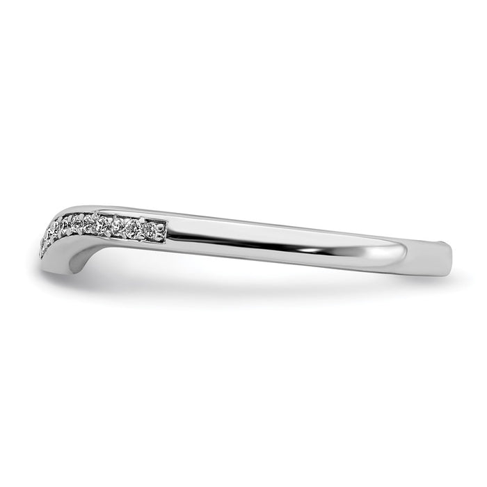 Buy Stylish 14K White Gold Wedding Band with 1/10 Carat Diamond Accents-3