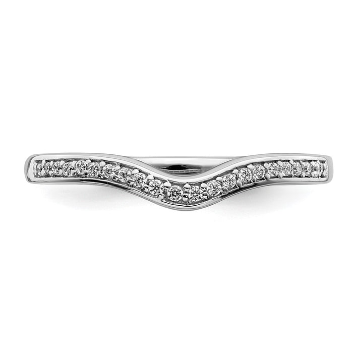 Buy Stylish 14K White Gold Wedding Band with 1/10 Carat Diamond Accents-4