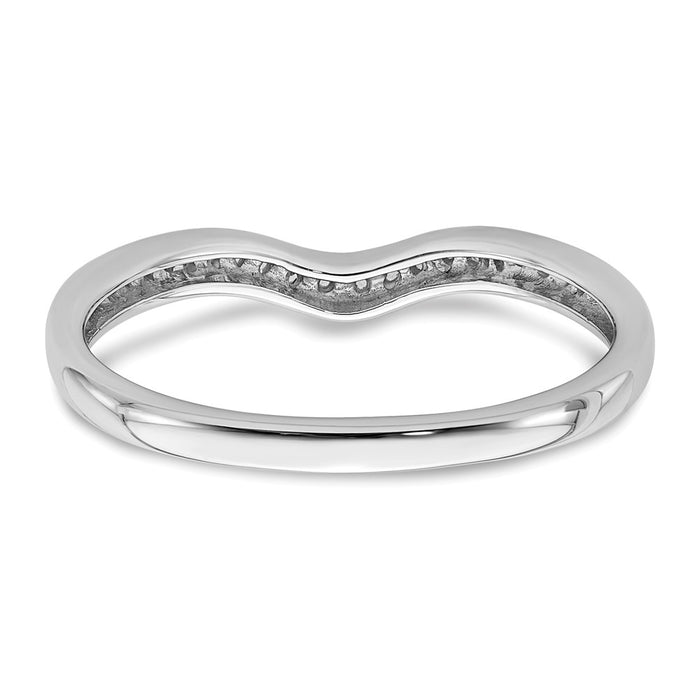 Buy Stylish 14K White Gold Wedding Band with 1/10 Carat Diamond Accents-5