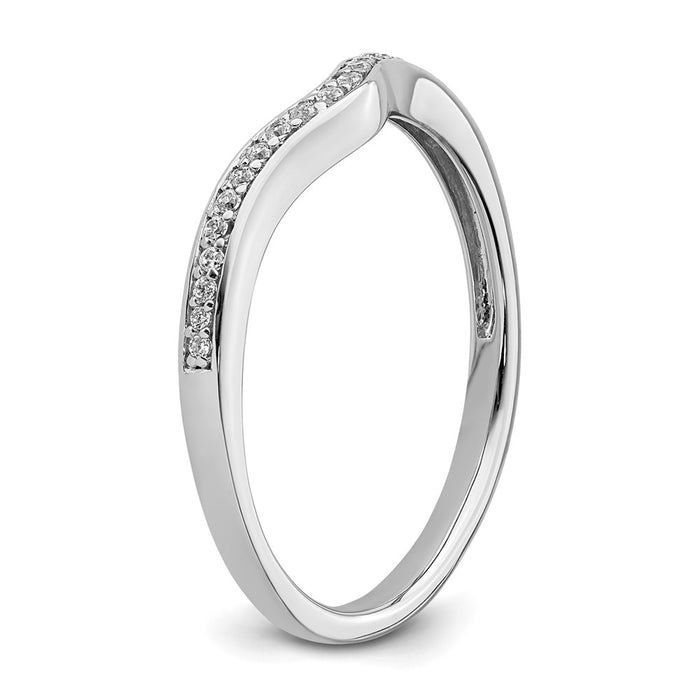 Buy Stylish 14K White Gold Wedding Band with 1/10 Carat Diamond Accents-6