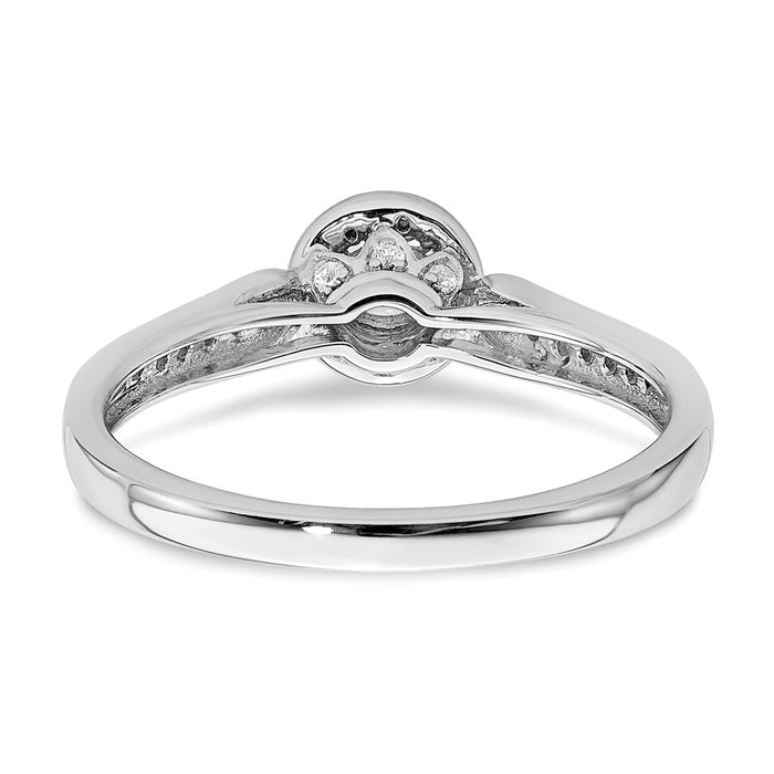 Buy Exclusive 14K White Gold Halo Engagement Ring - 1/4 Carat Center, Stylish Accents-5