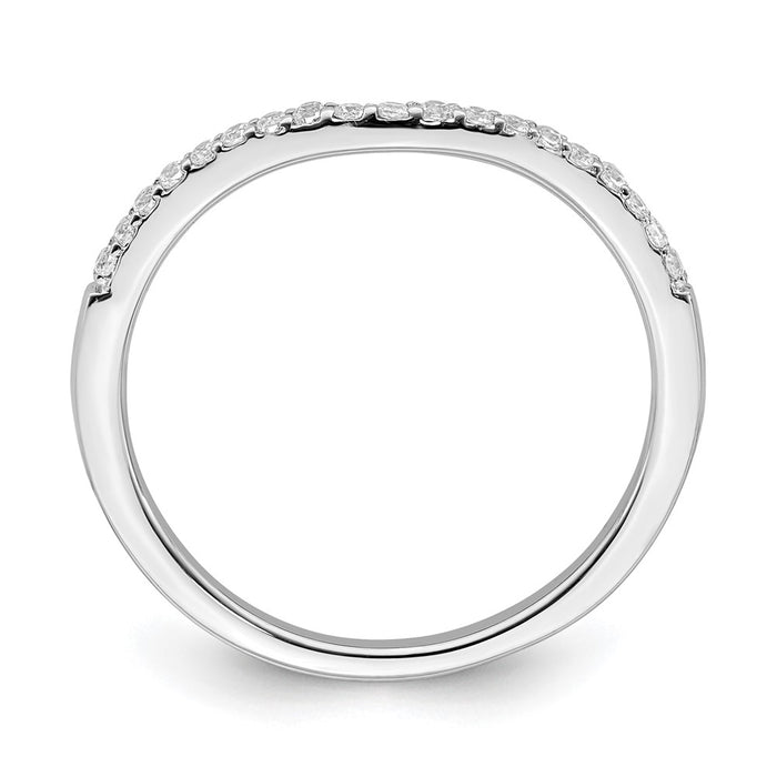Exclusive 14K White Gold Contoured Wedding Band with 1/6 Carat Diamonds-2