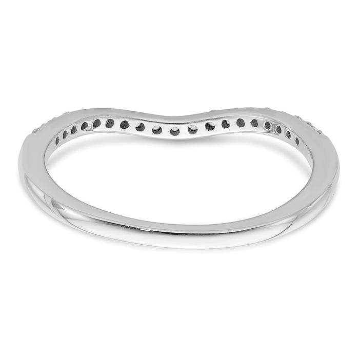 Exclusive 14K White Gold Contoured Wedding Band with 1/6 Carat Diamonds-5