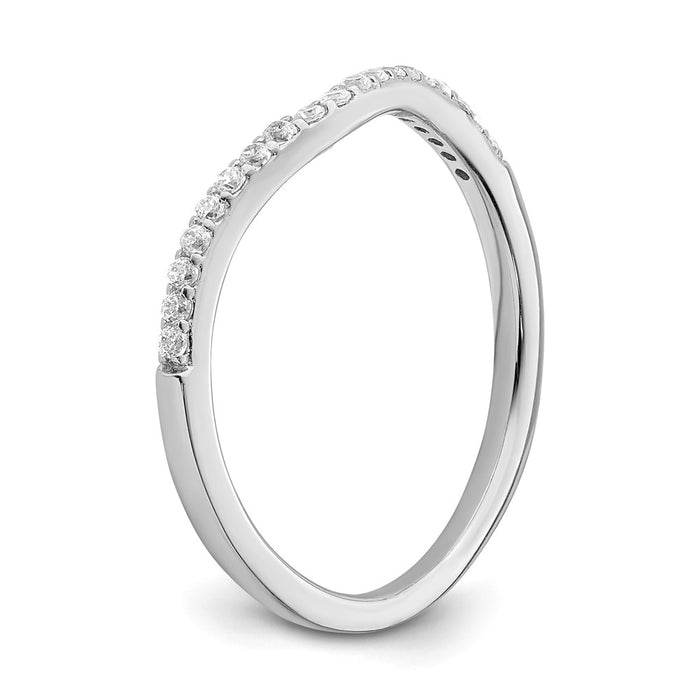Exclusive 14K White Gold Contoured Wedding Band with 1/6 Carat Diamonds-6