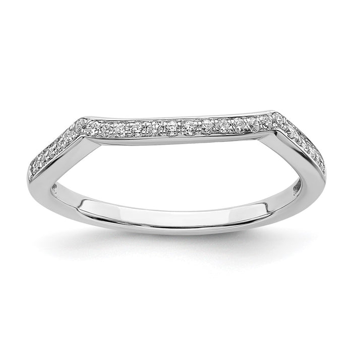 Buy Exclusive 14K White Gold Wedding Band with 1/8 Carat Diamond Accents-1