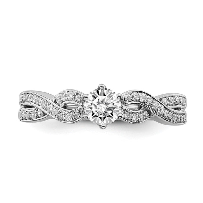 Buy Stylish 14K White Gold Criss-Cross Engagement Ring | 1/3 Carat Center-4