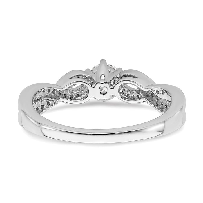 Buy Stylish 14K White Gold Criss-Cross Engagement Ring | 1/3 Carat Center-5