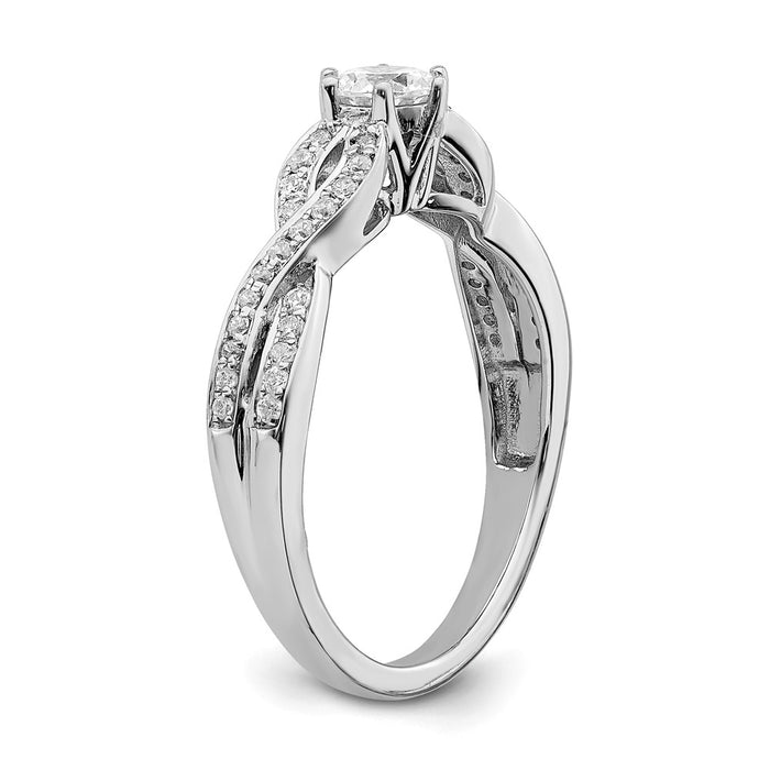 Buy Stylish 14K White Gold Criss-Cross Engagement Ring | 1/3 Carat Center-6