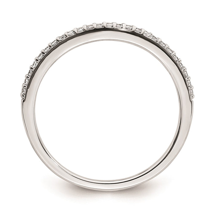 Exclusive 14K White Gold Contoured Wedding Band with 1/8 Carat Diamonds-2
