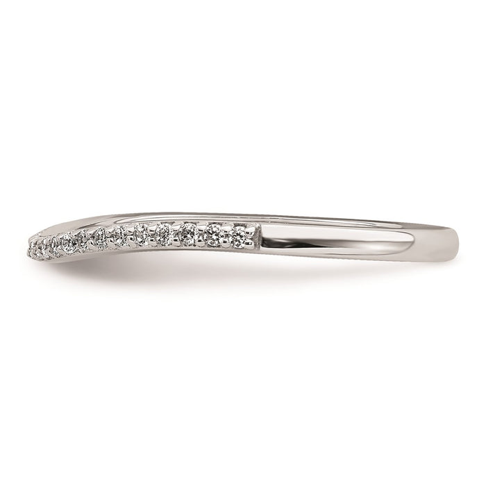 Exclusive 14K White Gold Contoured Wedding Band with 1/8 Carat Diamonds-3