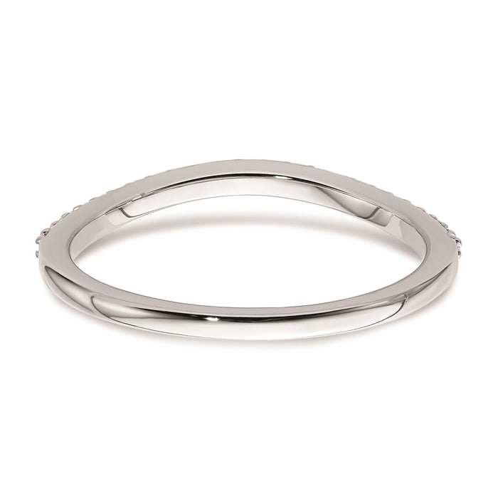 Exclusive 14K White Gold Contoured Wedding Band with 1/8 Carat Diamonds-5