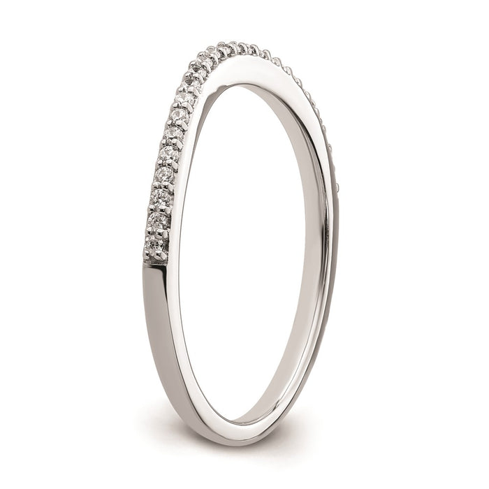 Exclusive 14K White Gold Contoured Wedding Band with 1/8 Carat Diamonds-6