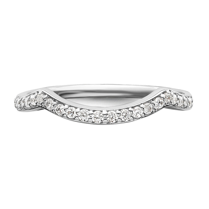 Buy Exclusive 14K White Gold Wedding Band with 1/5 Carat Diamond Accents-4