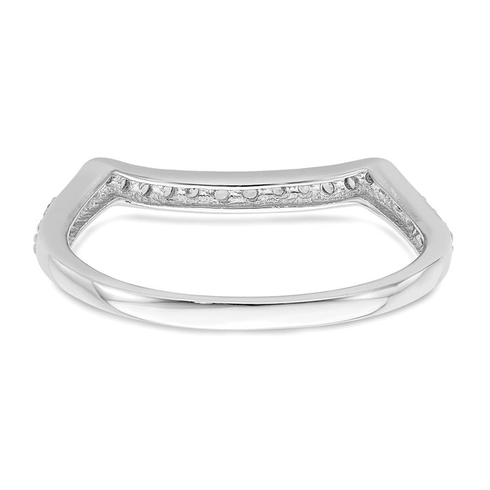 Buy Exclusive 14K White Gold Wedding Band with 1/5 Carat Diamond Accents-5
