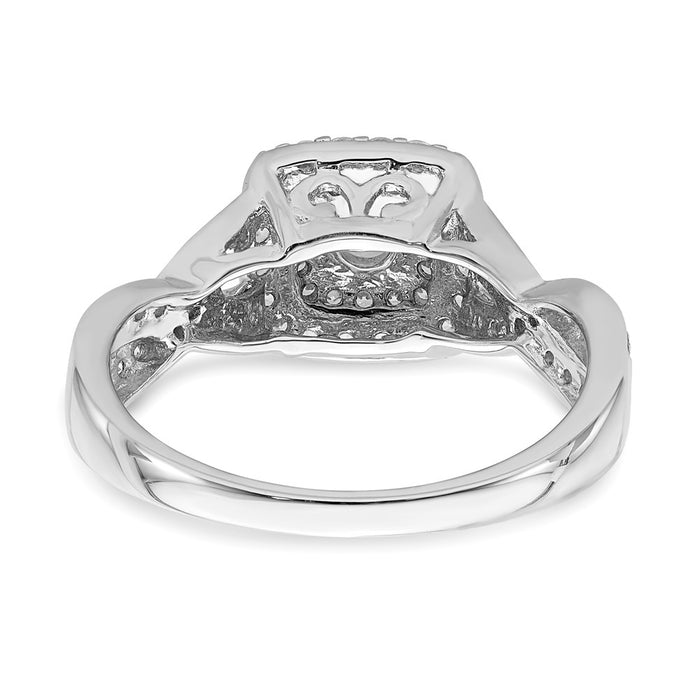 Buy Designer 14K White Gold Double Halo Engagement Ring, 1/4 Carat Center Stone, 1/2 Carat Total Weight - Stylish Value!-5