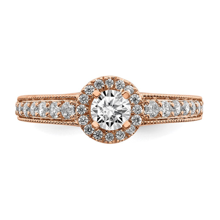 Buy Stylish 14K Rose Gold Halo Engagement Ring with 3/8 Carat Diamonds-4