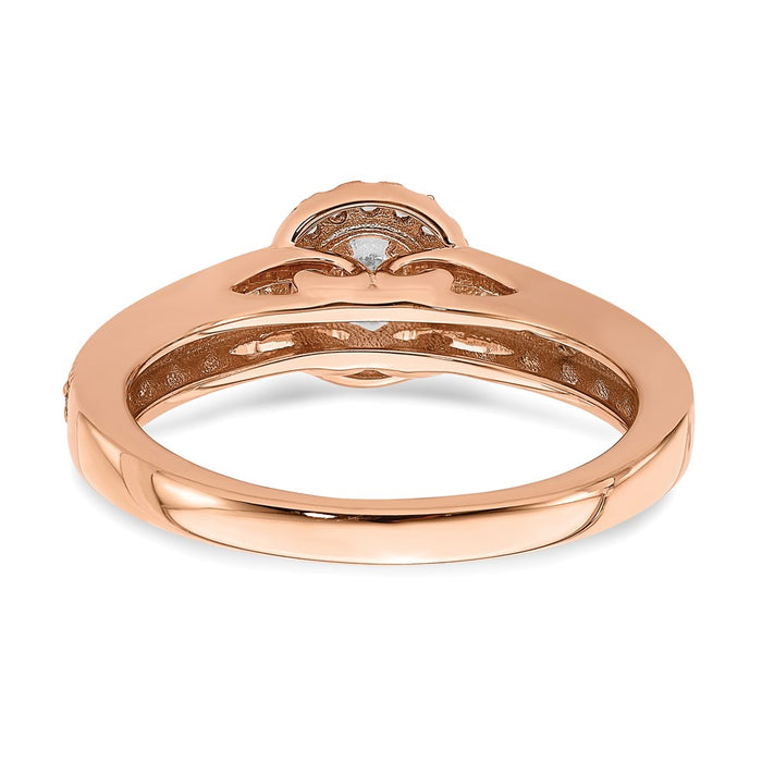 Buy Stylish 14K Rose Gold Halo Engagement Ring with 3/8 Carat Diamonds-5