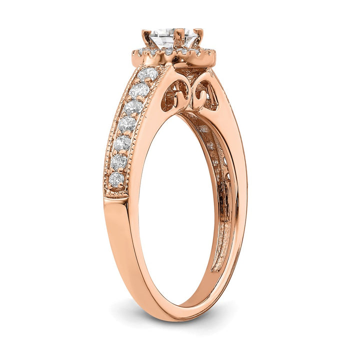 Buy Stylish 14K Rose Gold Halo Engagement Ring with 3/8 Carat Diamonds-6