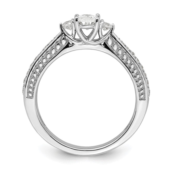 Exclusive 14K White Gold Three-Stone Engagement Ring - Stylish Design & Value-2