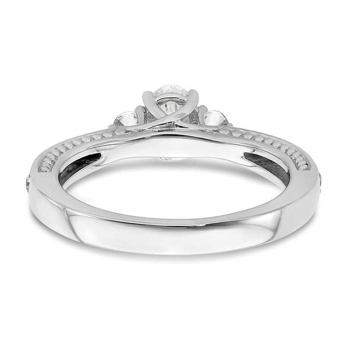 Exclusive 14K White Gold Three-Stone Engagement Ring - Stylish Design & Value-5