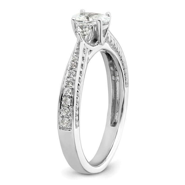 Exclusive 14K White Gold Three-Stone Engagement Ring - Stylish Design & Value-6