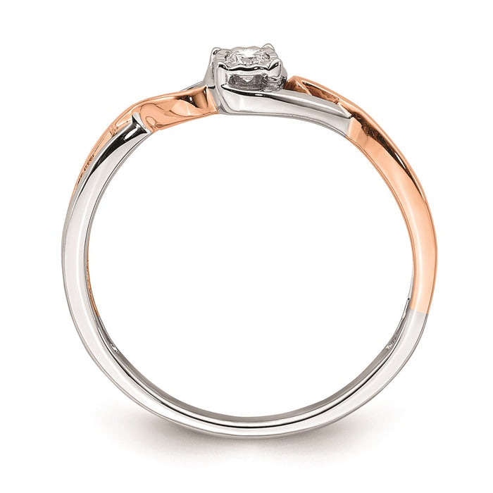 Buy Exclusive 14K White & Rose Gold Criss-Cross Engagement Ring, 1/20 Carat Diamond - Stylish Value!-2