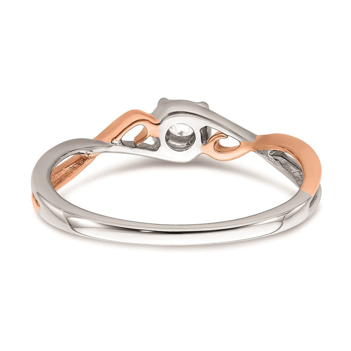Buy Exclusive 14K White & Rose Gold Criss-Cross Engagement Ring, 1/20 Carat Diamond - Stylish Value!-5