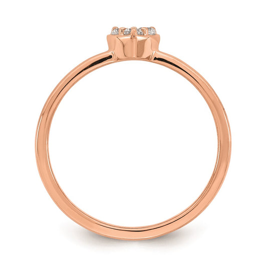 High-Quality 14K Rose Gold Heart Engagement Ring with 1/8 Carat Diamond Value