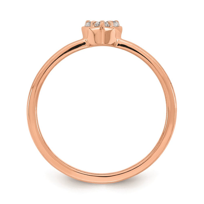 High-Quality 14K Rose Gold Heart Engagement Ring with 1/8 Carat Diamond Value-2